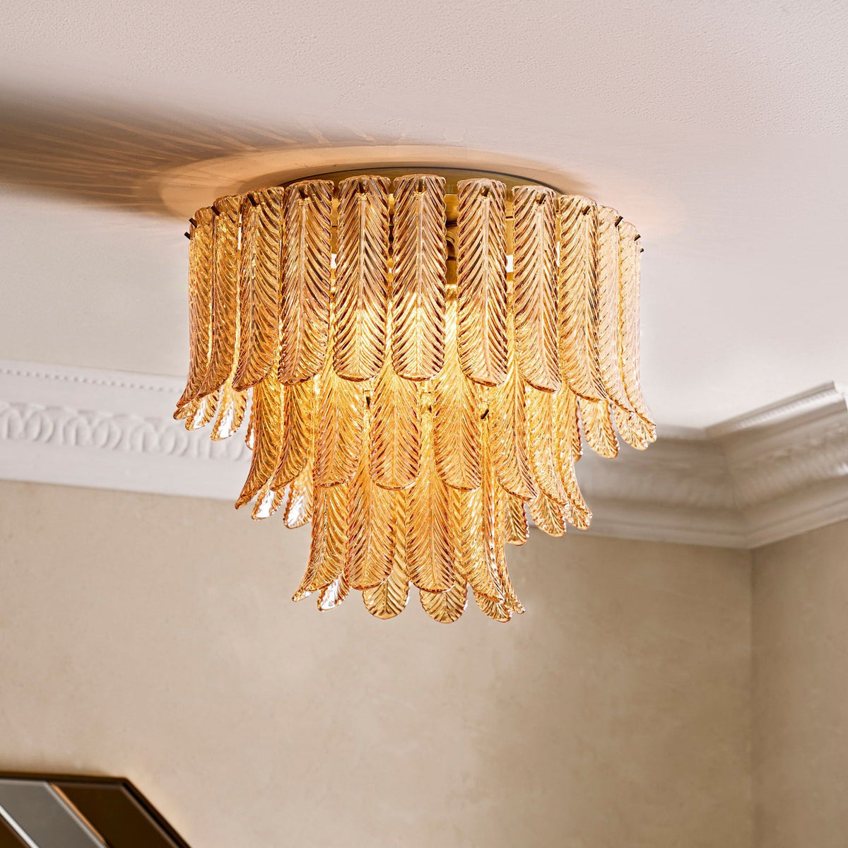 Himio Glass Flush Mount Ceiling Light