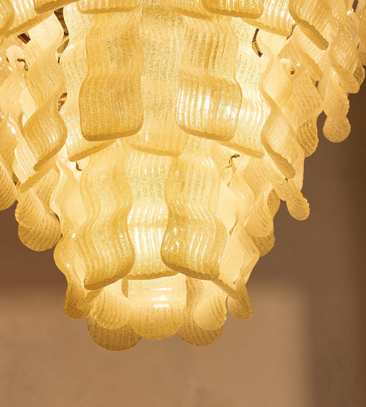 Borzi Yellow Glass Leaf Luxurious Chandelier