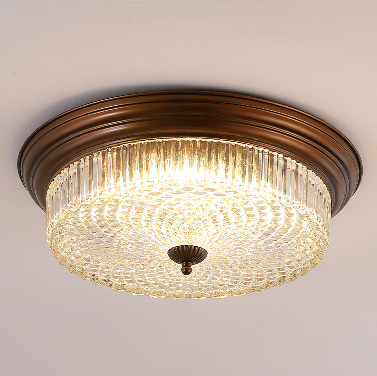 Pokia Crystal Round Flush Mount Ceiling Light