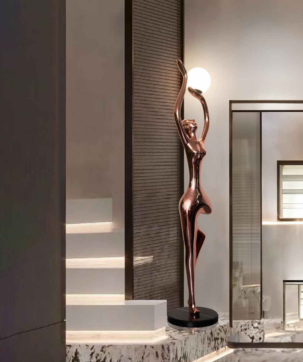 Emiryra Golden Sculptural Floor Lamp