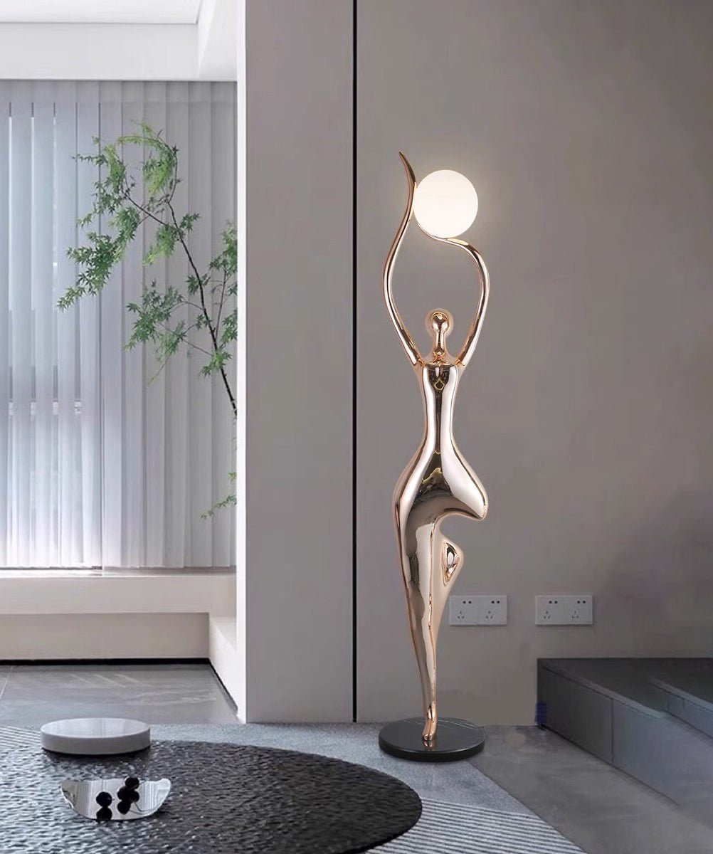 Emiryra Golden Sculptural Floor Lamp