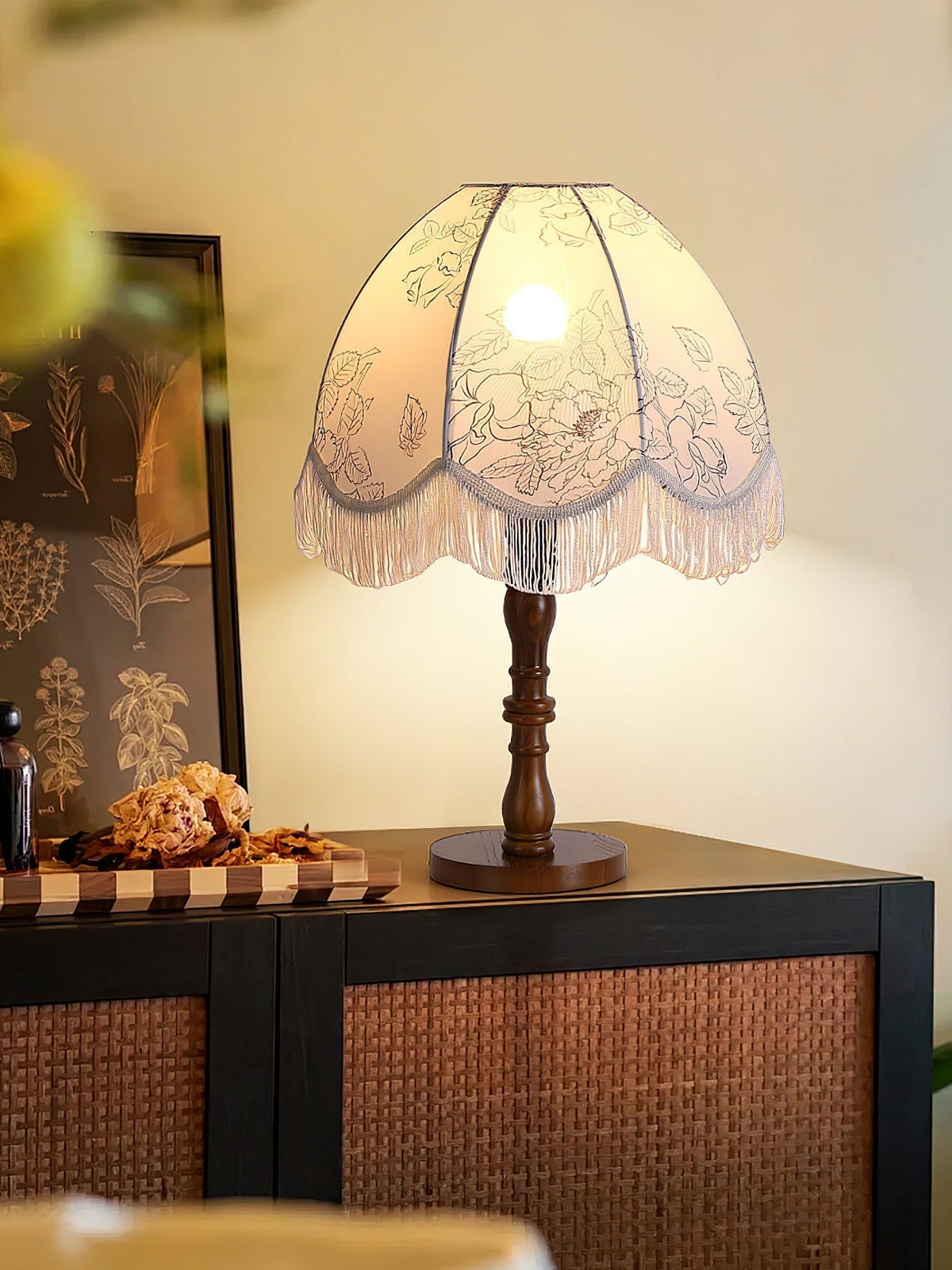 Orlyn Wood Fabric Elegant Table Lamp