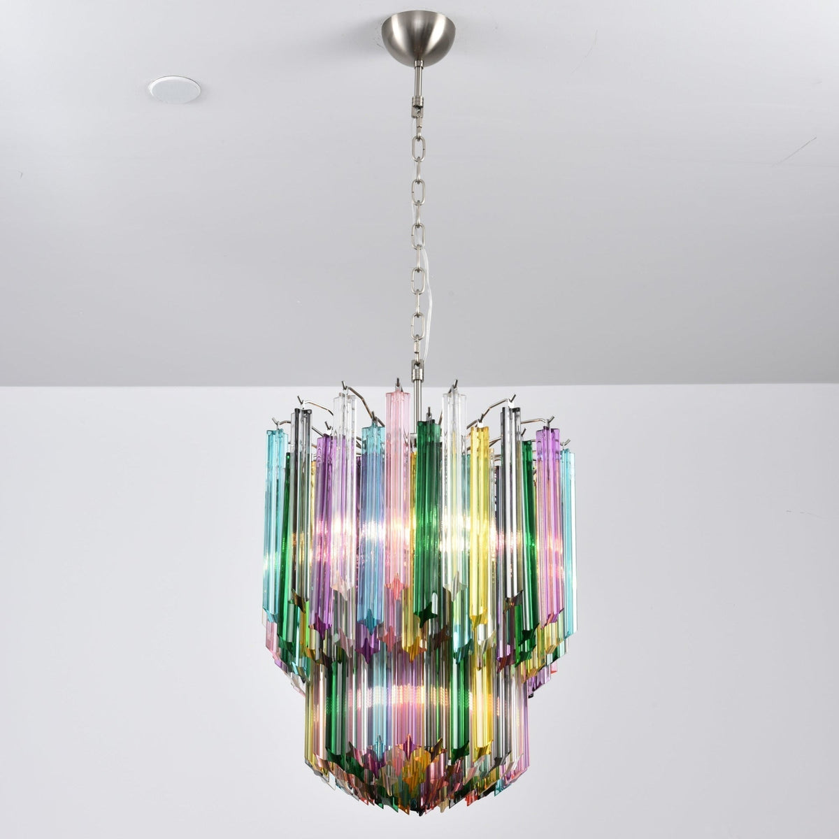 Celorelle Chandelier Murano Glass Colorful Prism