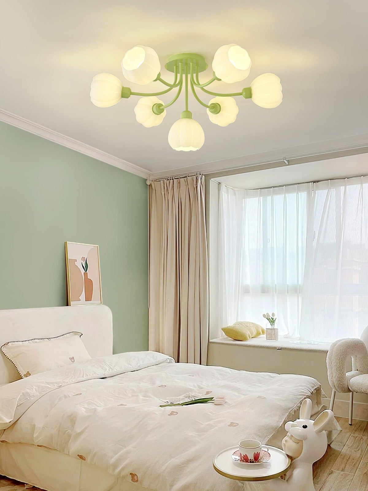 Zenorarae Elegance Matcha Glass Ceiling Lamp
