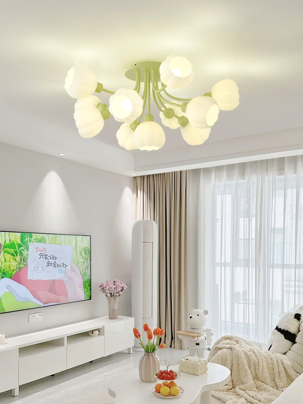 Zenorarae Elegance Matcha Glass Ceiling Lamp