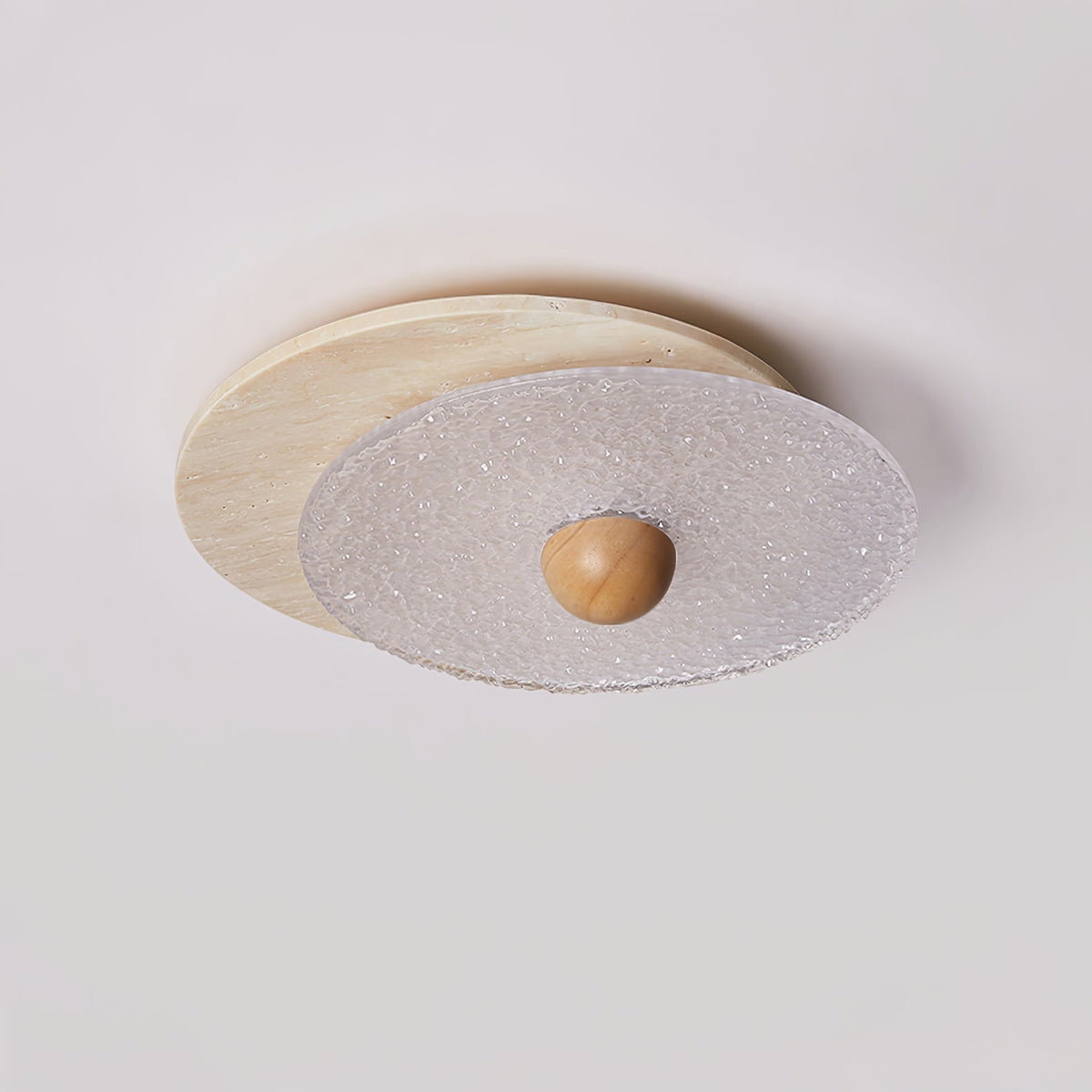 Keth Circular Travertine Ceiling Light / Wall Light