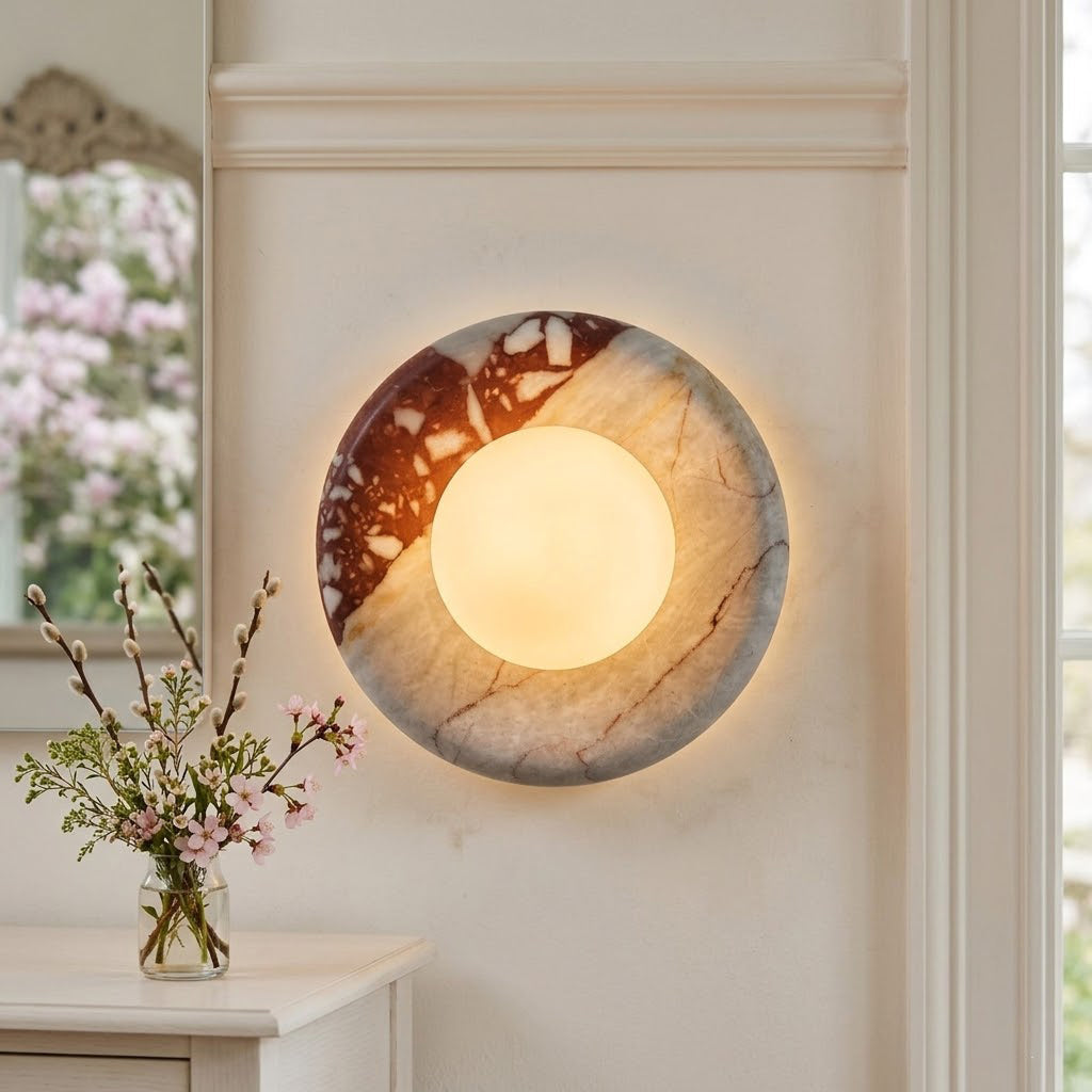 Dojan Red Marble Indoor Wall Light