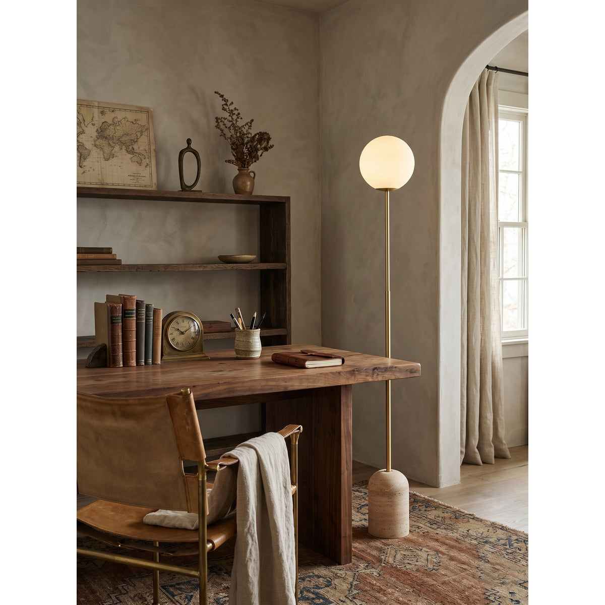 Valoia Travertine Floor Lamp