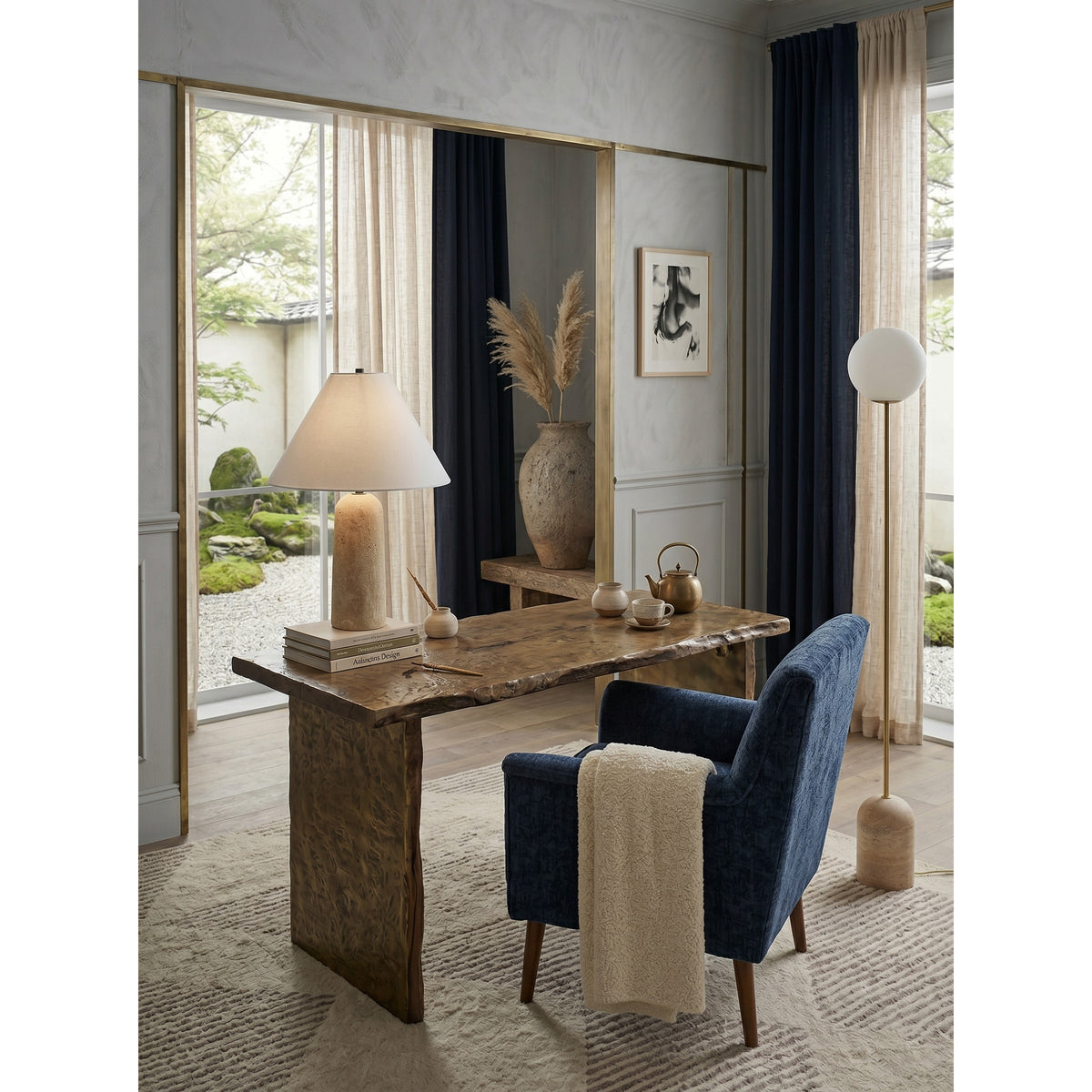 Astere Travertine Table Lamp