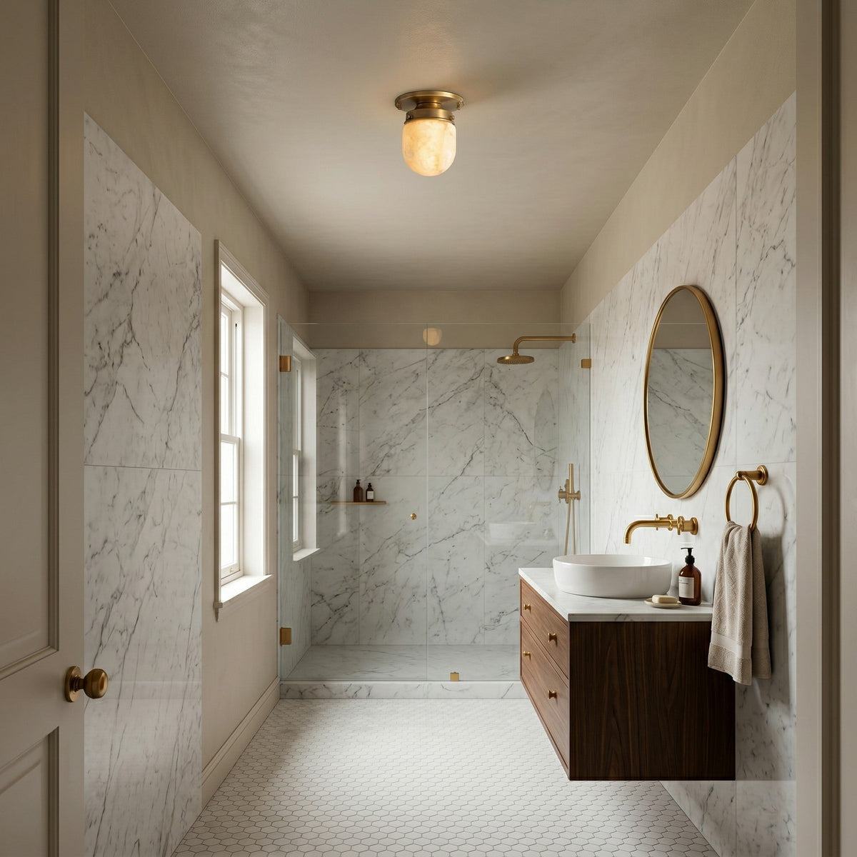 Dinoa Shaped Alabaster Flush Mount Ceiling Light