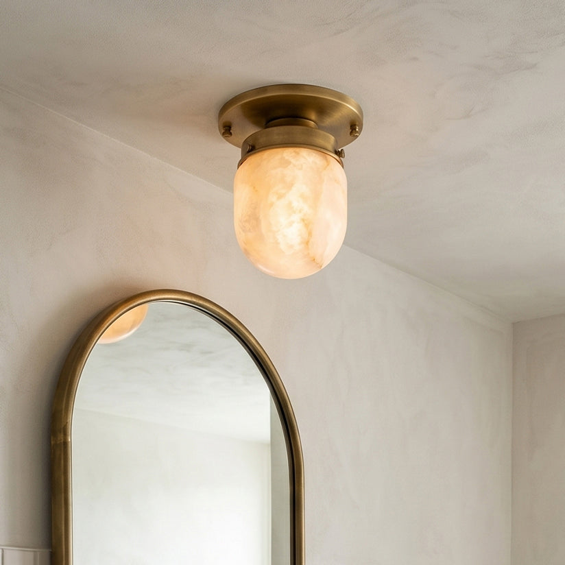 Dinoa Shaped Alabaster Flush Mount Ceiling Light