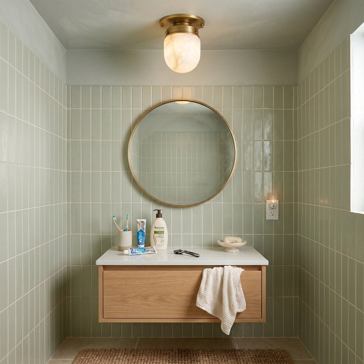 Dinoa Shaped Alabaster Flush Mount Ceiling Light
