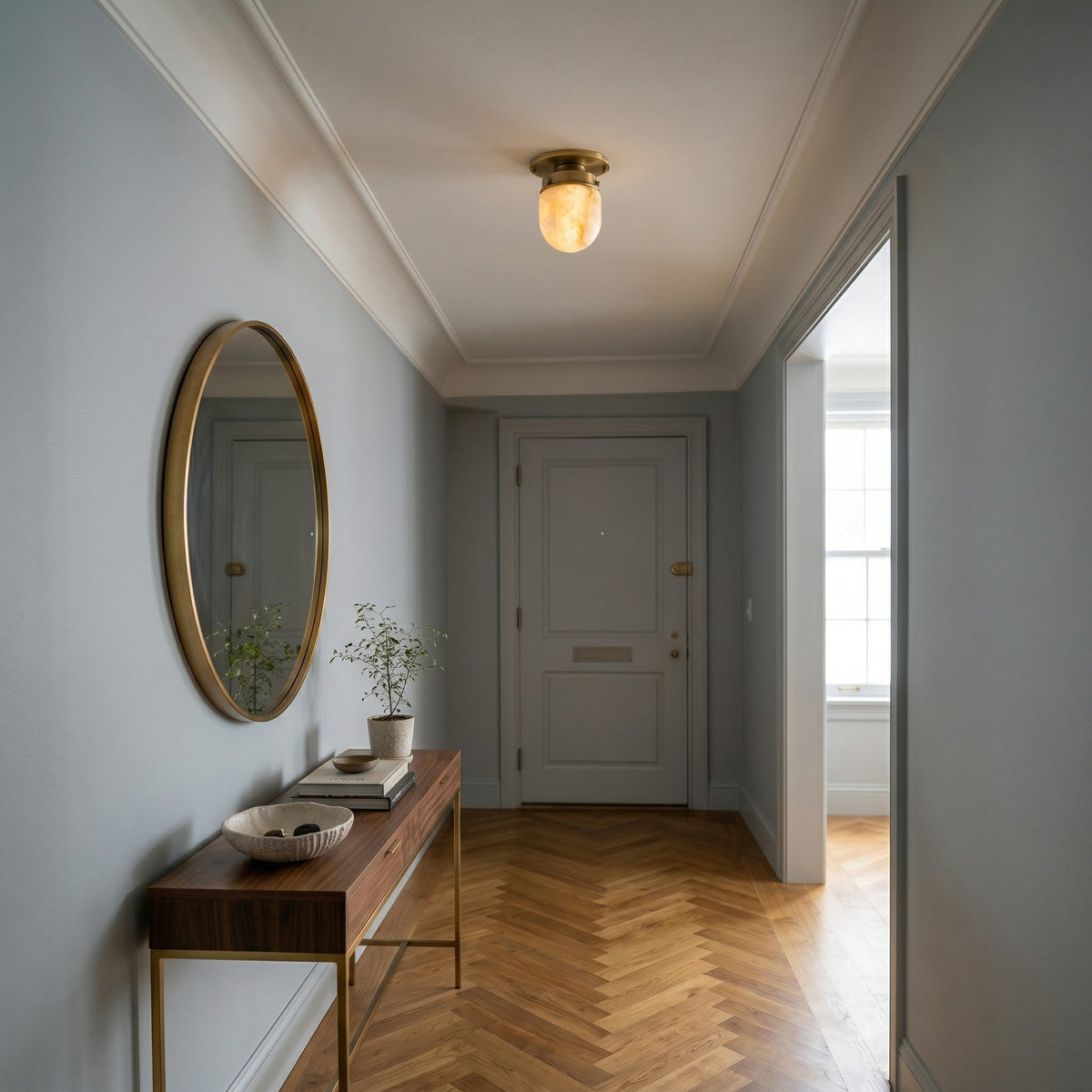 Dinoa Shaped Alabaster Flush Mount Ceiling Light