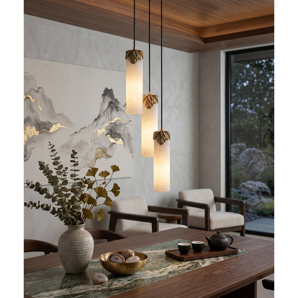 Eiralena Cascad Alabaster Chandelier