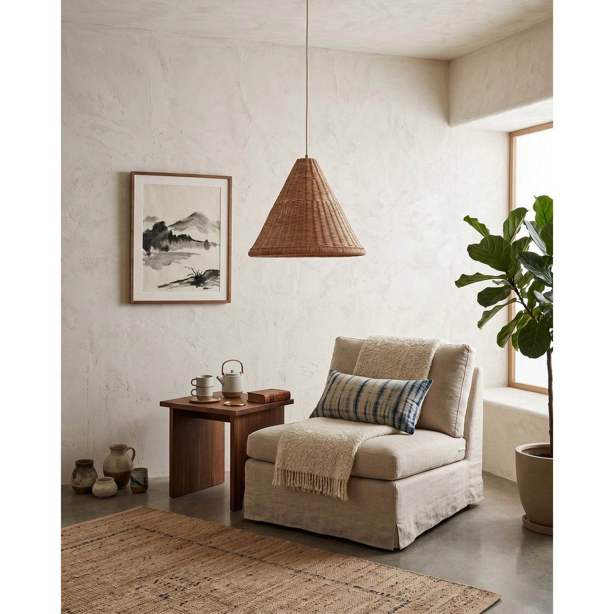 Kasbah Rattan Conical Pendant Lamp