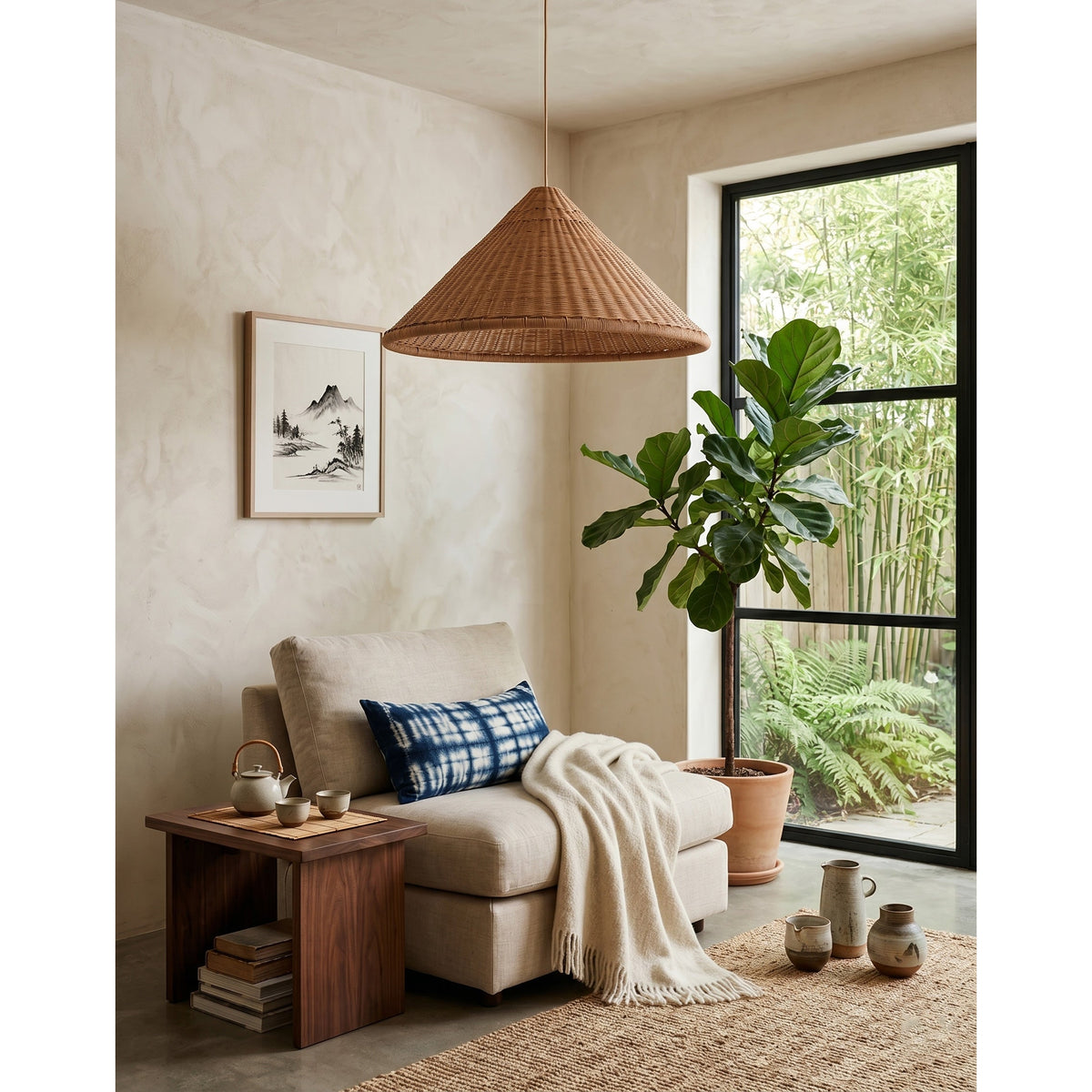 Kasbah Rattan Conical Pendant Lamp