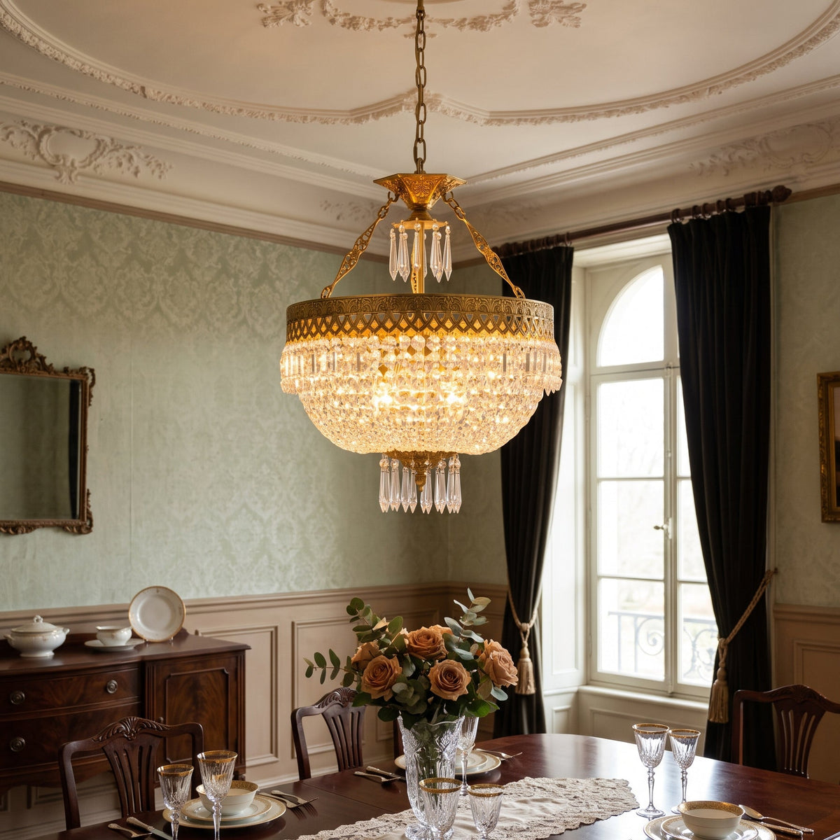 Kestford Filigree Brass Pendant Lamp