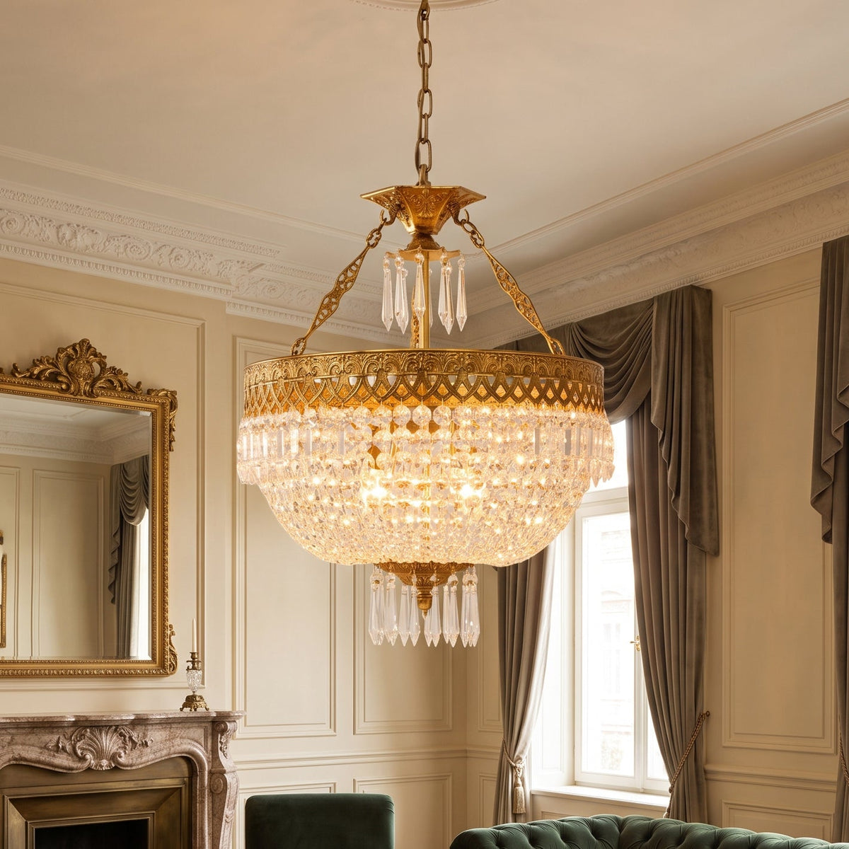 Kestford Filigree Brass Pendant Lamp