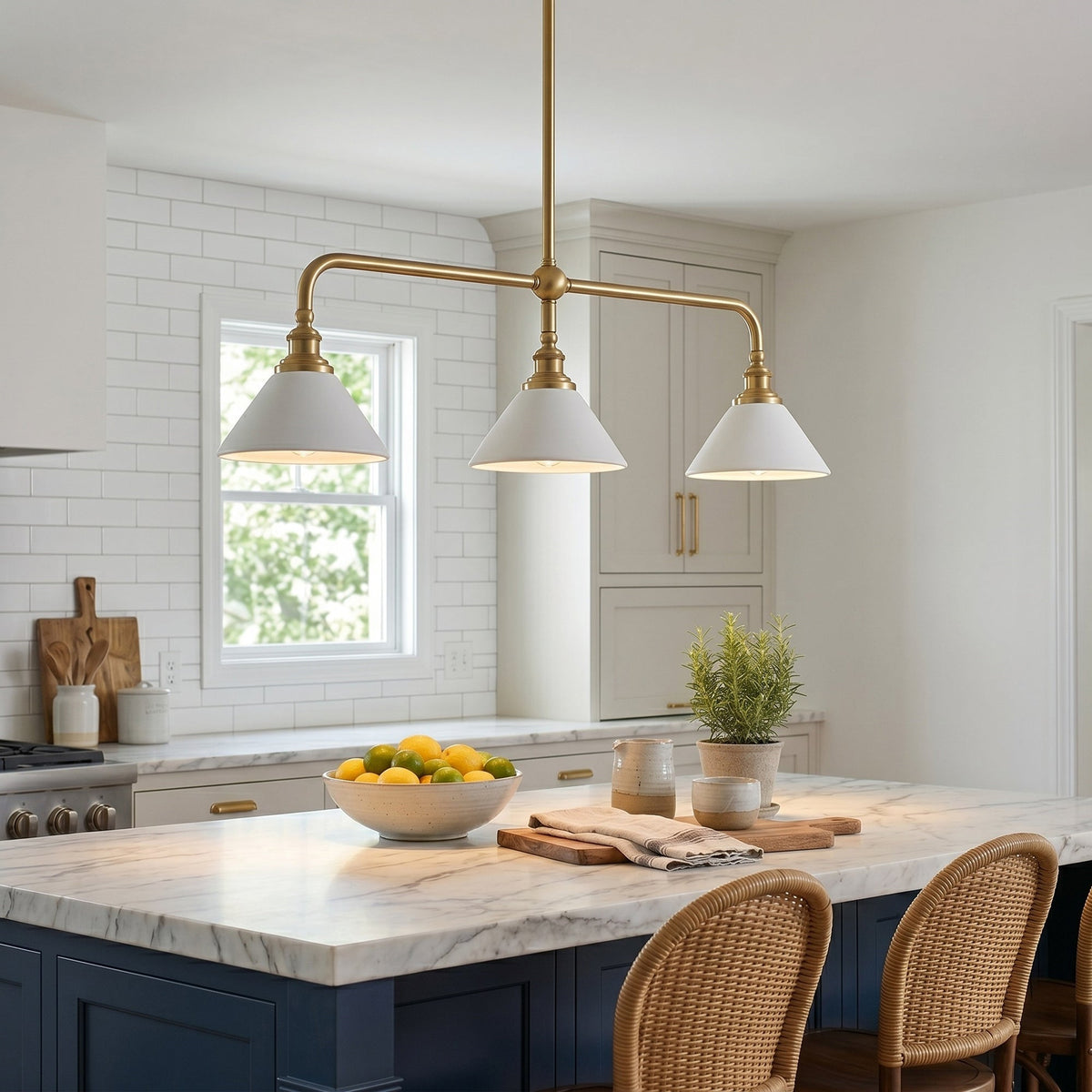 Oriivaria Brass Elegance Chandelier 3 Heads