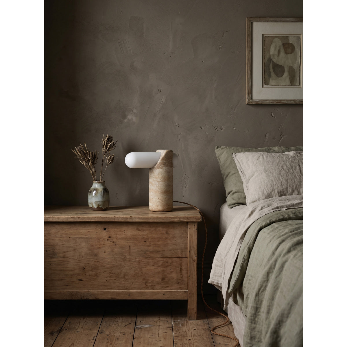 Marwen Travertine Table Lamp
