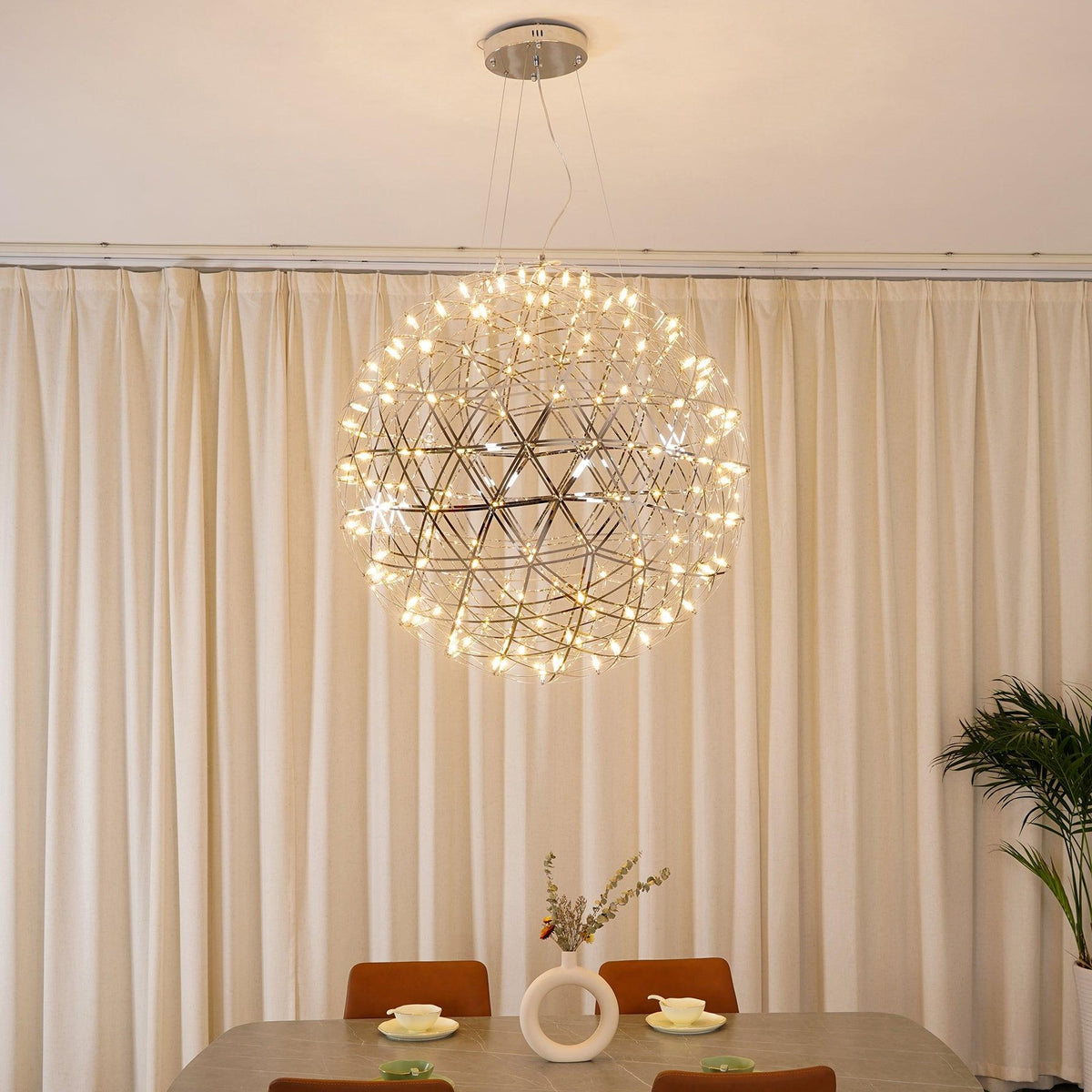 Delcourt Silver Spark Ball Pendant Light