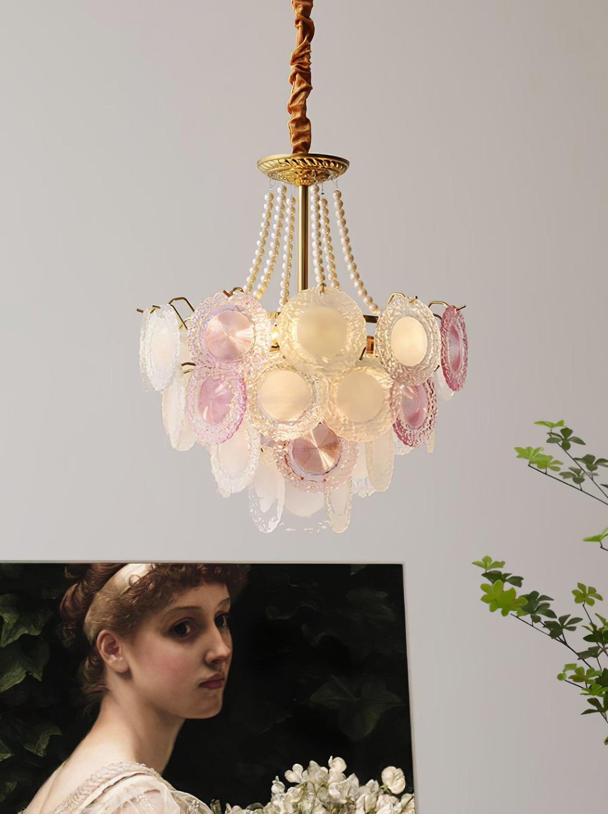 Celinine Chandelier Glass Disc Layered Playful