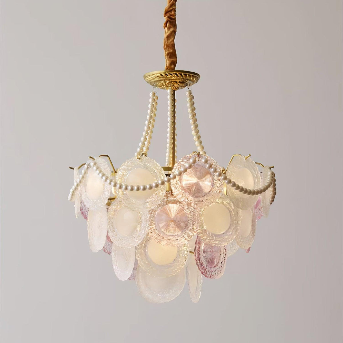 Celinine Chandelier Glass Disc Layered Playful