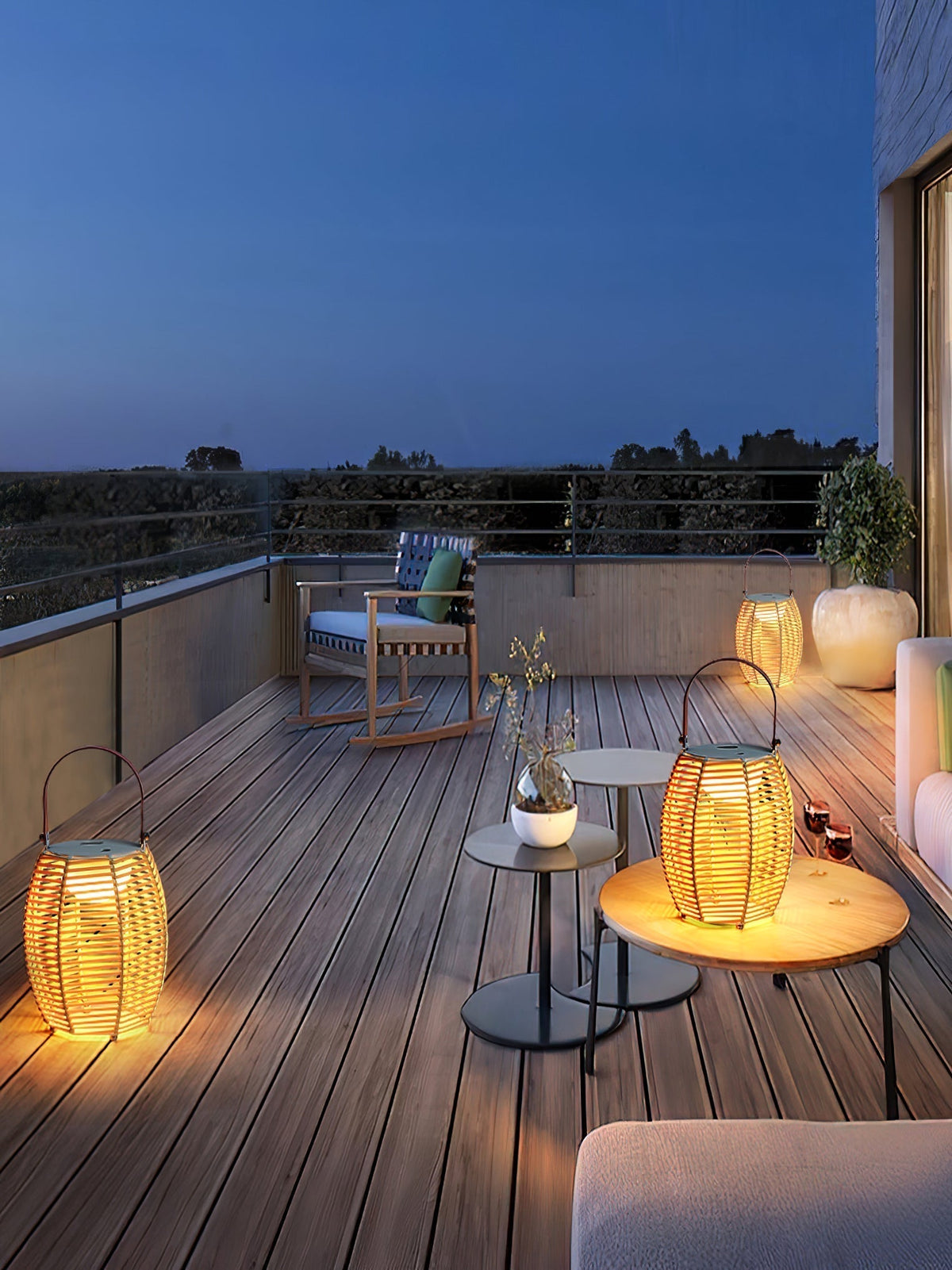 Olraeil Rattan Floor Lantern