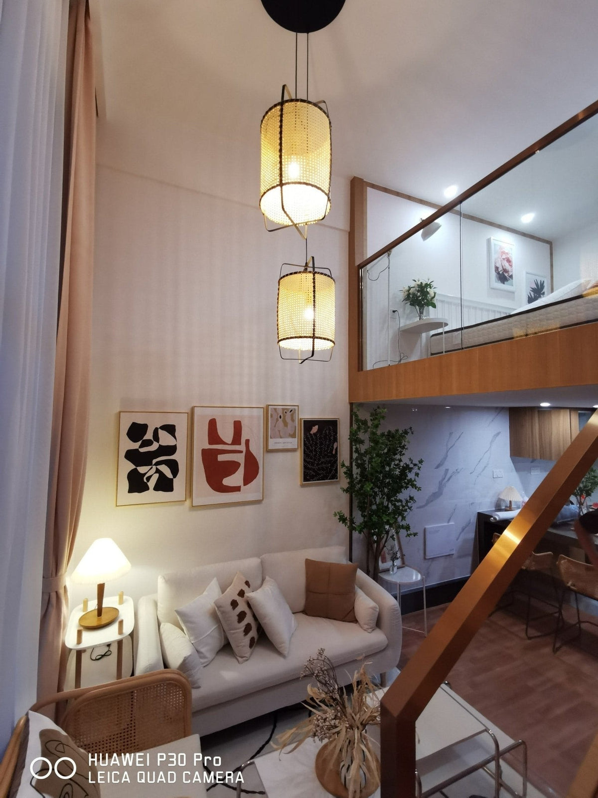 Kevis Pendant Lamp Rattan Cane Frame Industrial