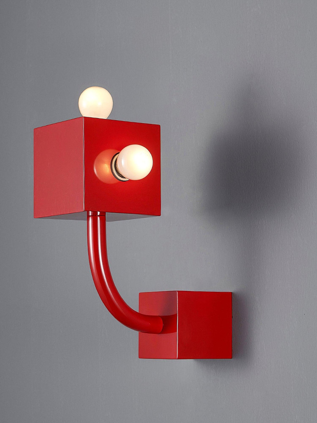 Brenna Individual Creativity Red Cube Wall Lamp