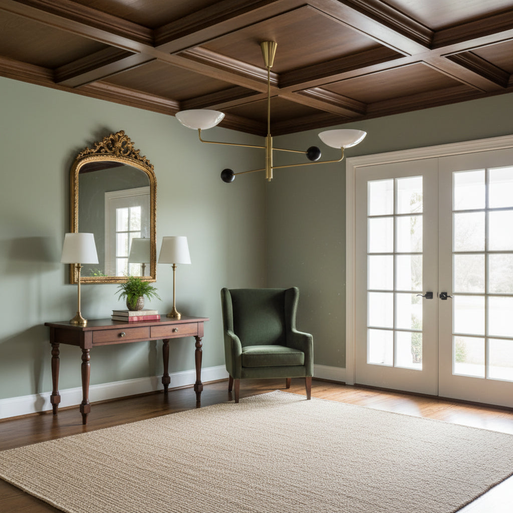 Vela Brass two-head ceiling chandelier