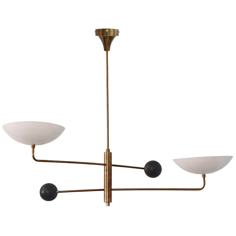 Vela Brass two-head ceiling chandelier