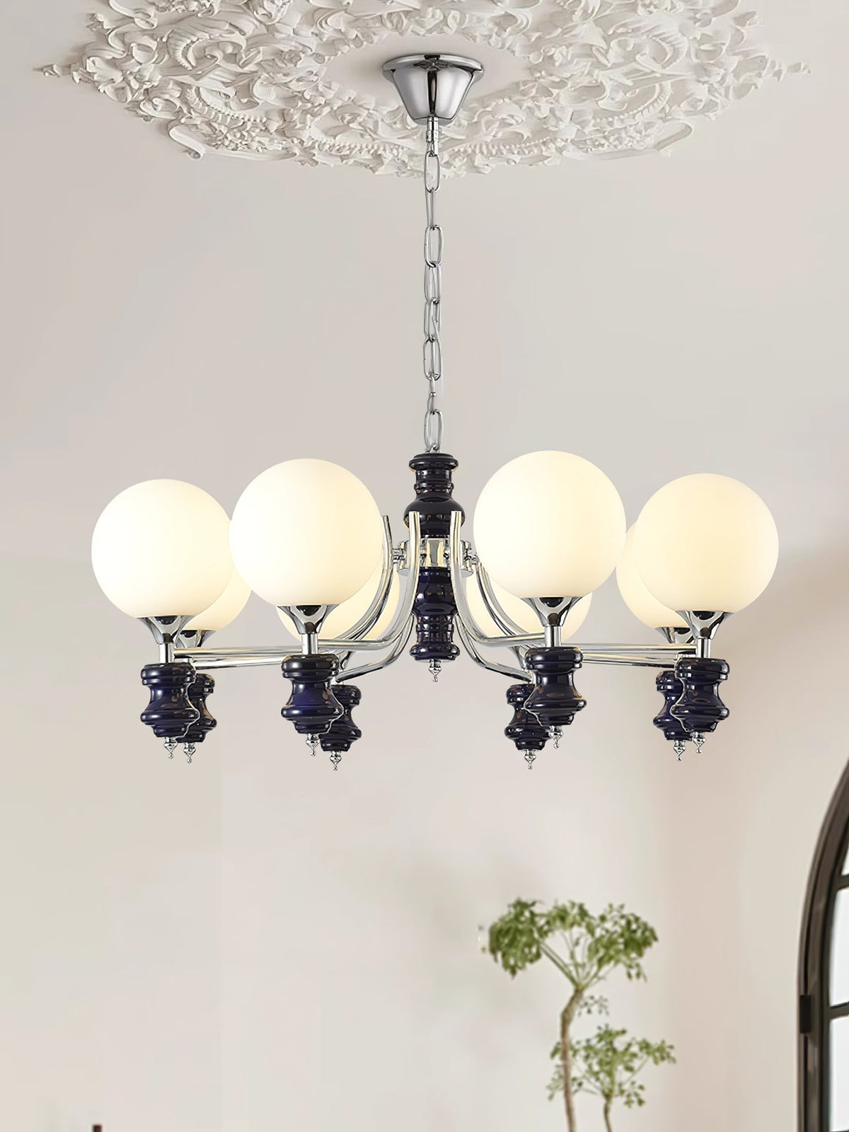 Miraena Chandelier Regal Orb Frosted