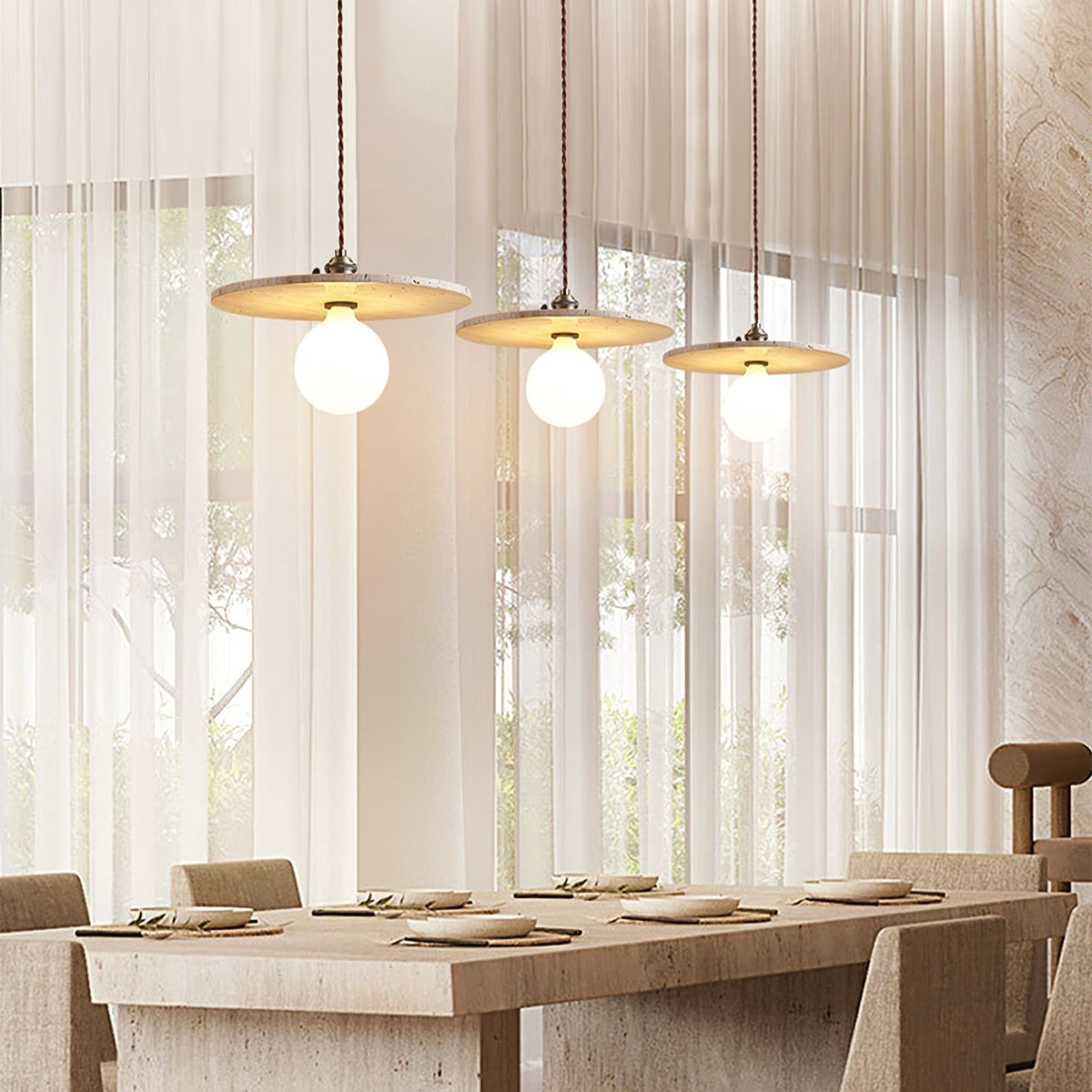 Tavaora Minimalist Travertine Pendant Light