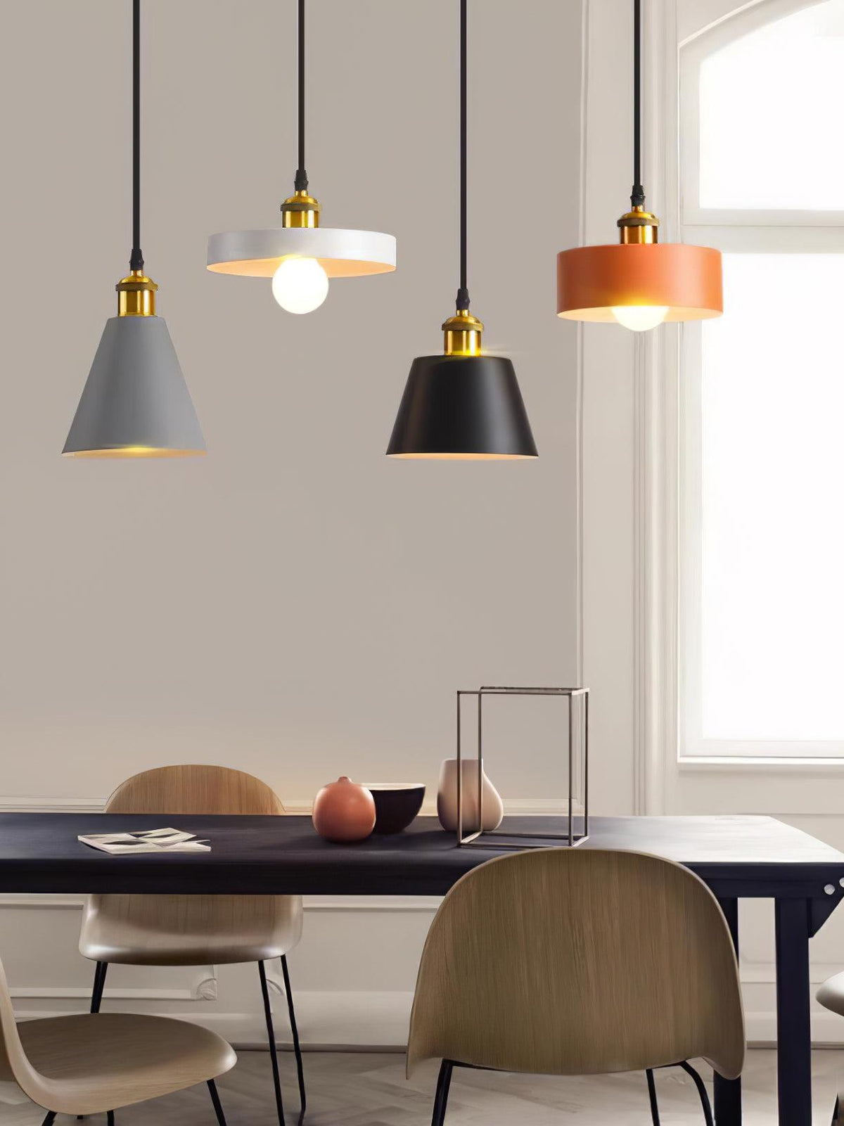 Trio Industrial Resin Pendant Lamp
