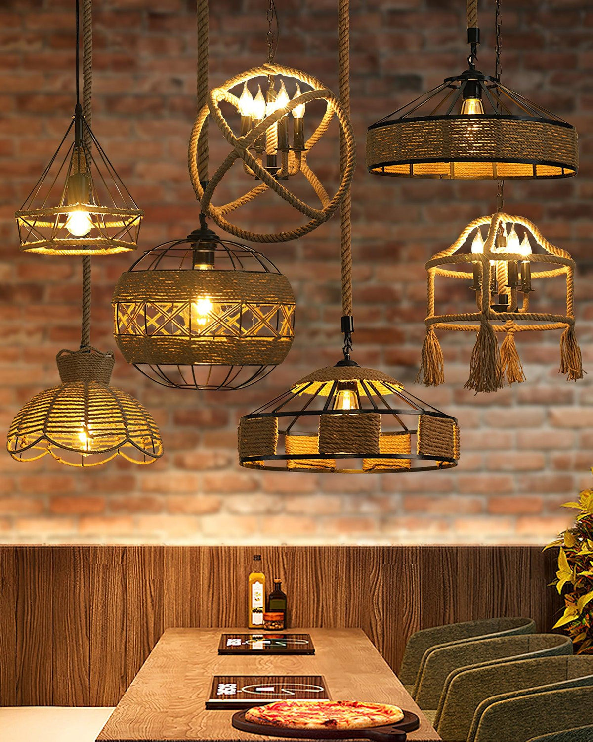 Yavmis Retro Hemp Rope Exquisite Pendant Light