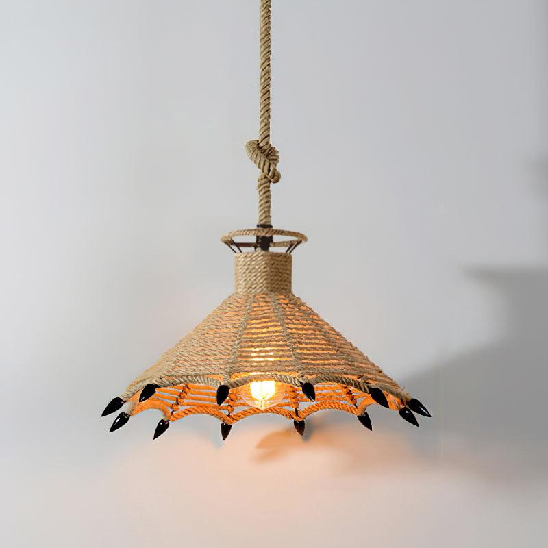 Xunell Retro Hemp Rope Interesting Pendant Light