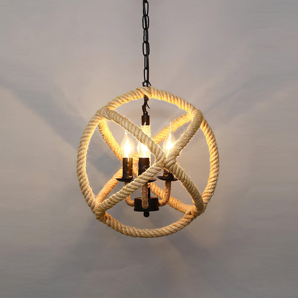 Xunell Retro Hemp Rope Interesting Pendant Light