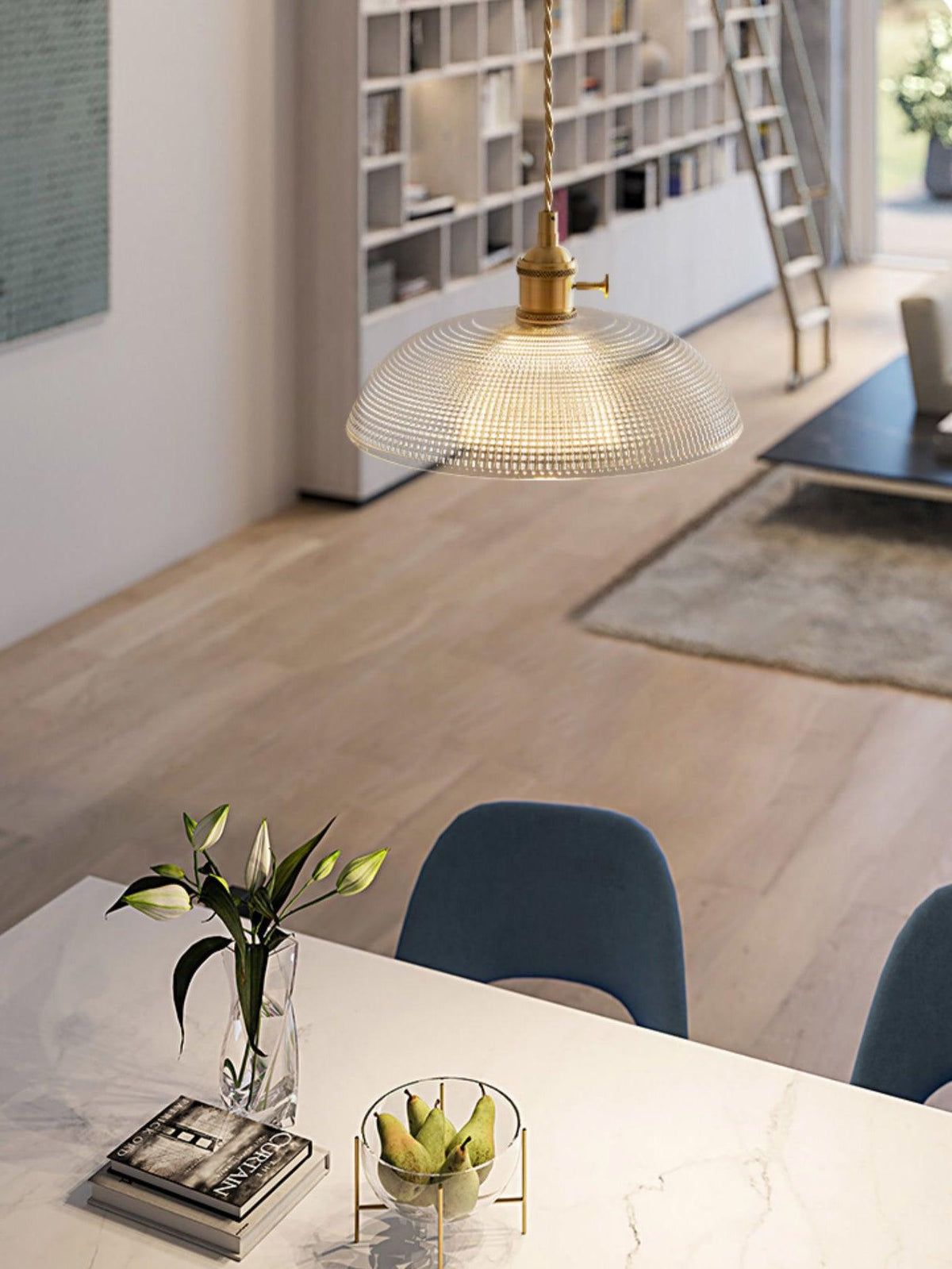Crinel Brass & Glass Pendant Light