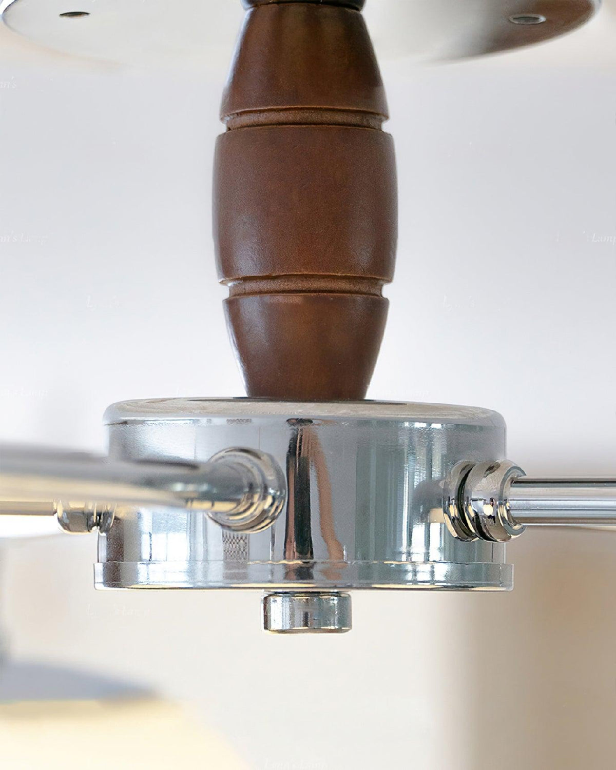 Rinivian Chandelier Retro Glass Chrome Wood