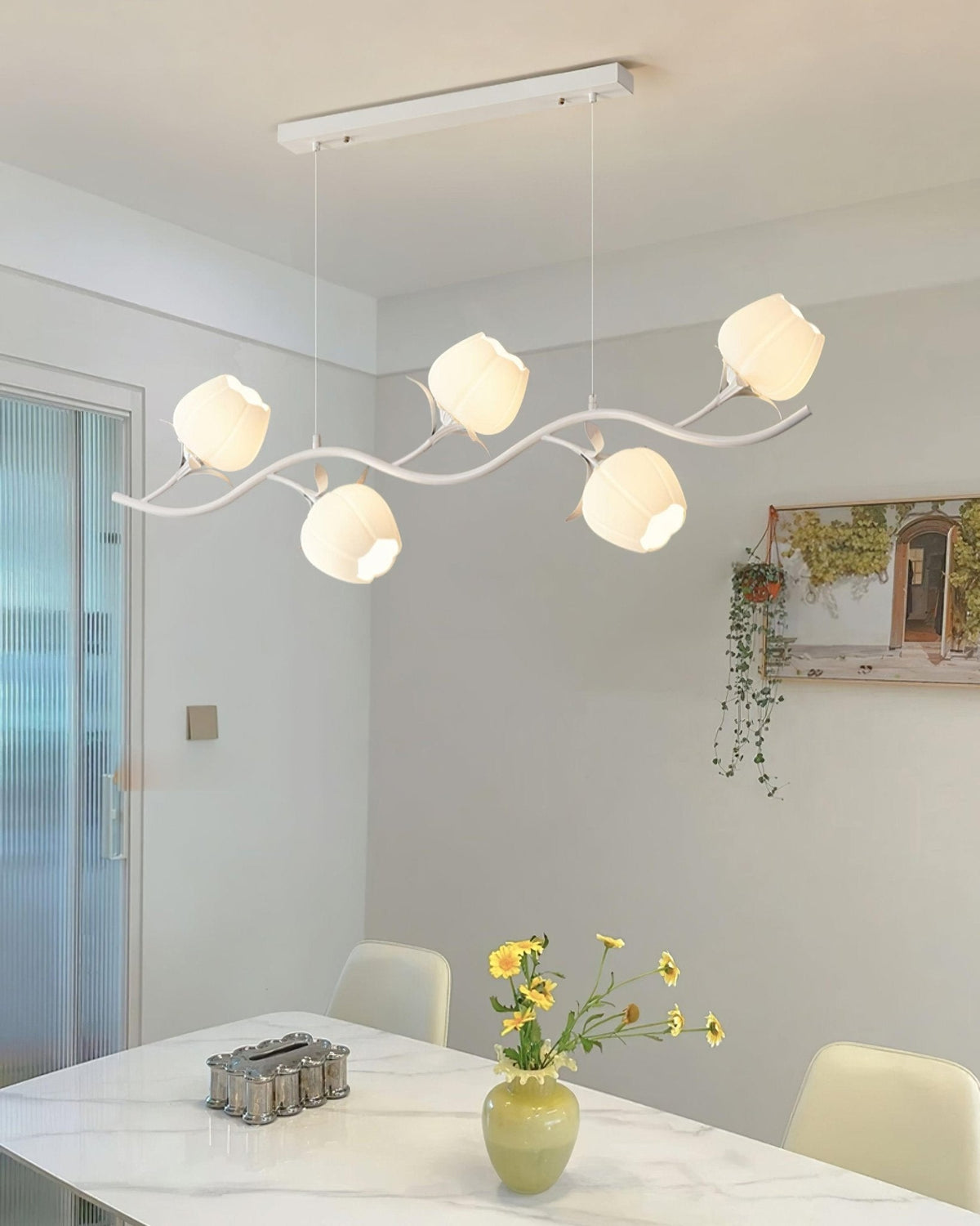 Liorareon Chandelier Floral Glass