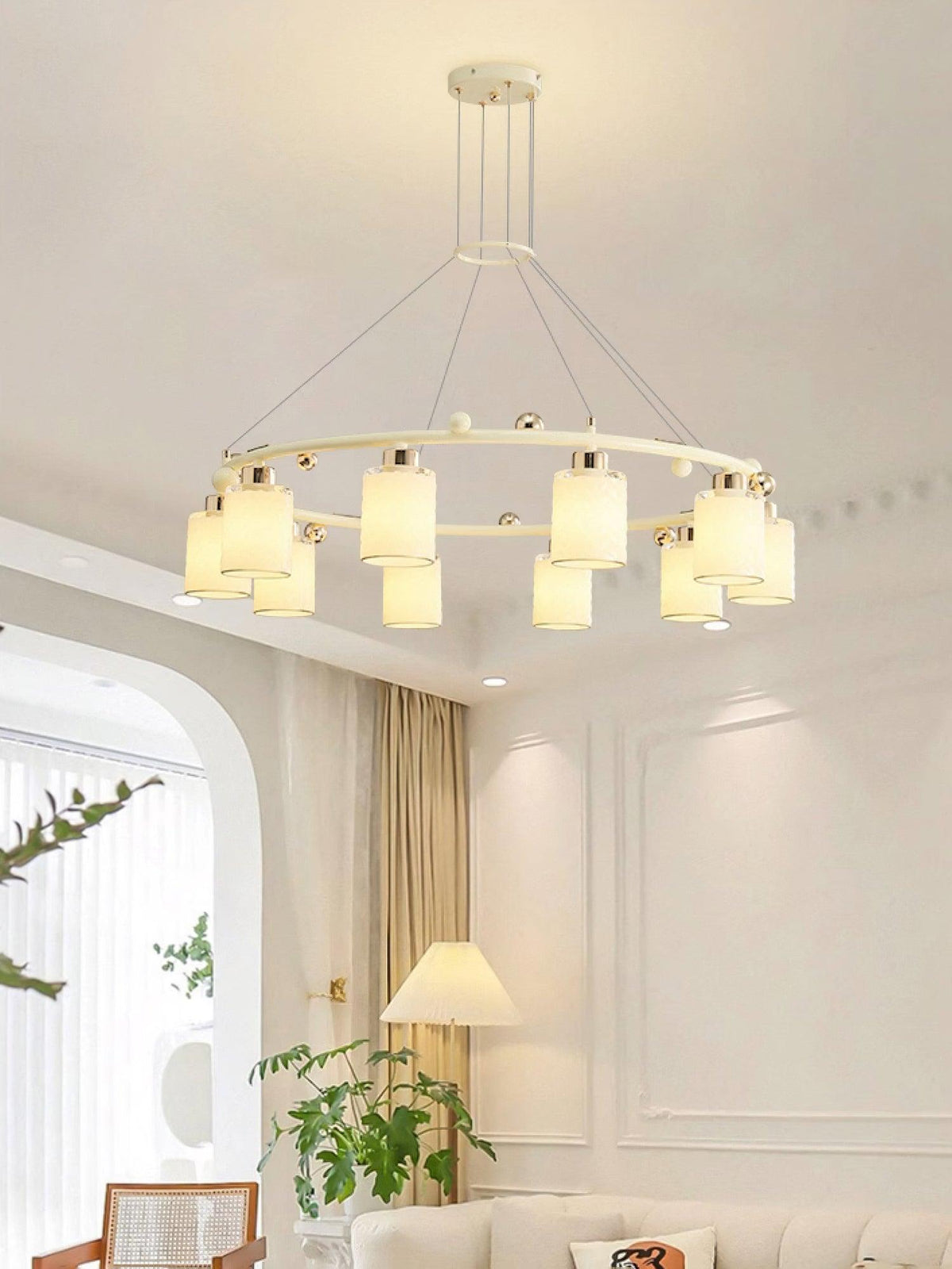 Alsile Japandi Style Glass Chandelier