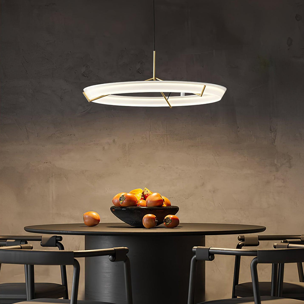 Orinirian Chandelier Modern Stainless Steel Ring