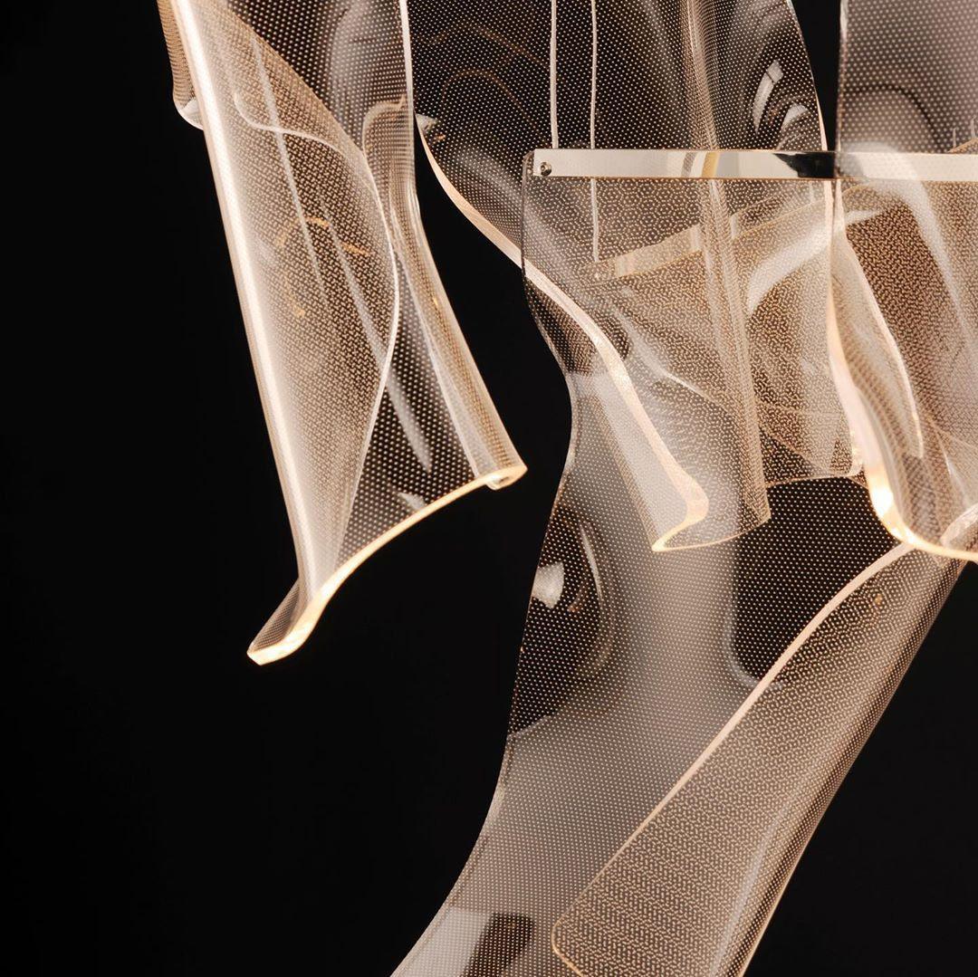 Lucuian Chandelier Acrylic LED Abstract Floating