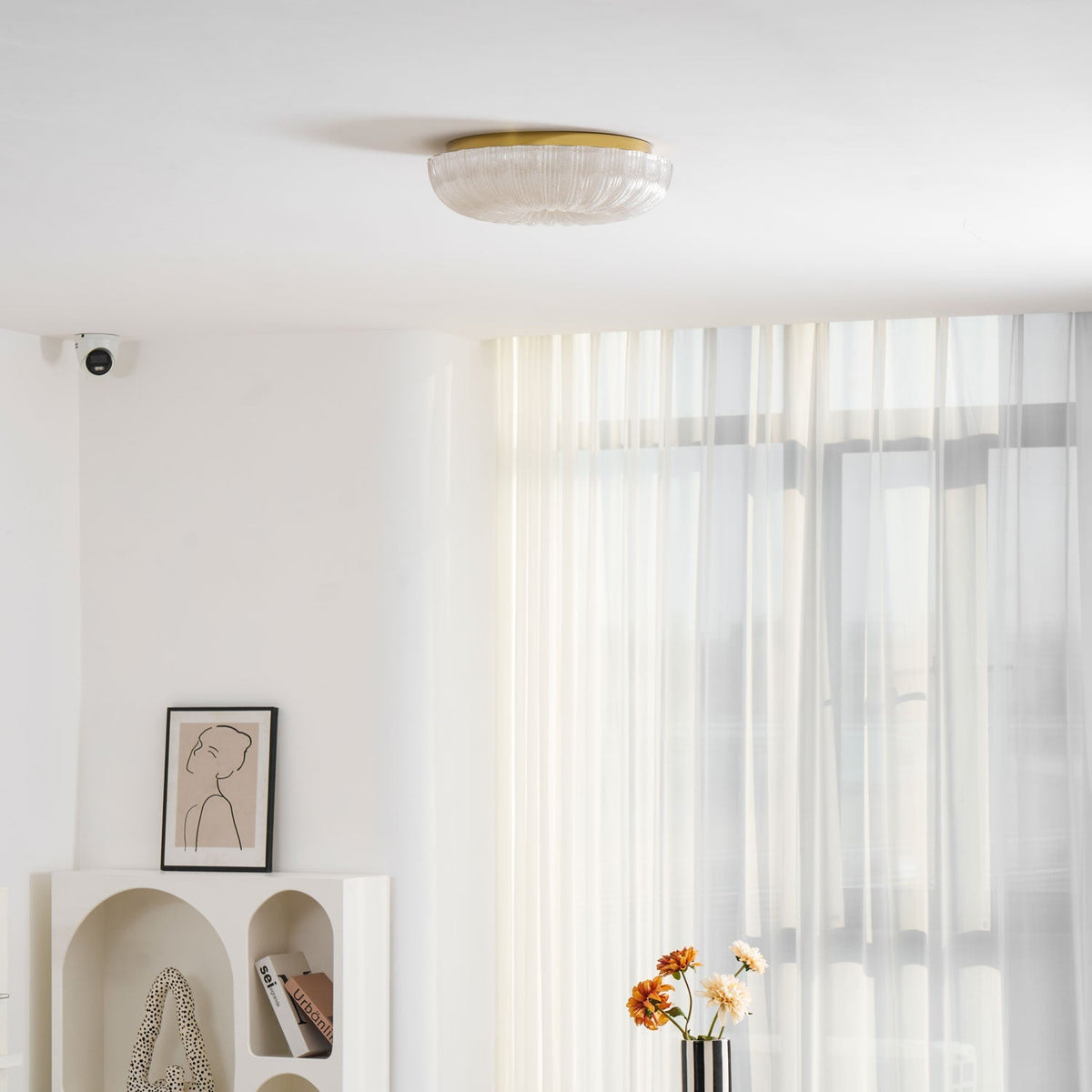 Enxia Ripple Glass Flush Mount Ceiling Light