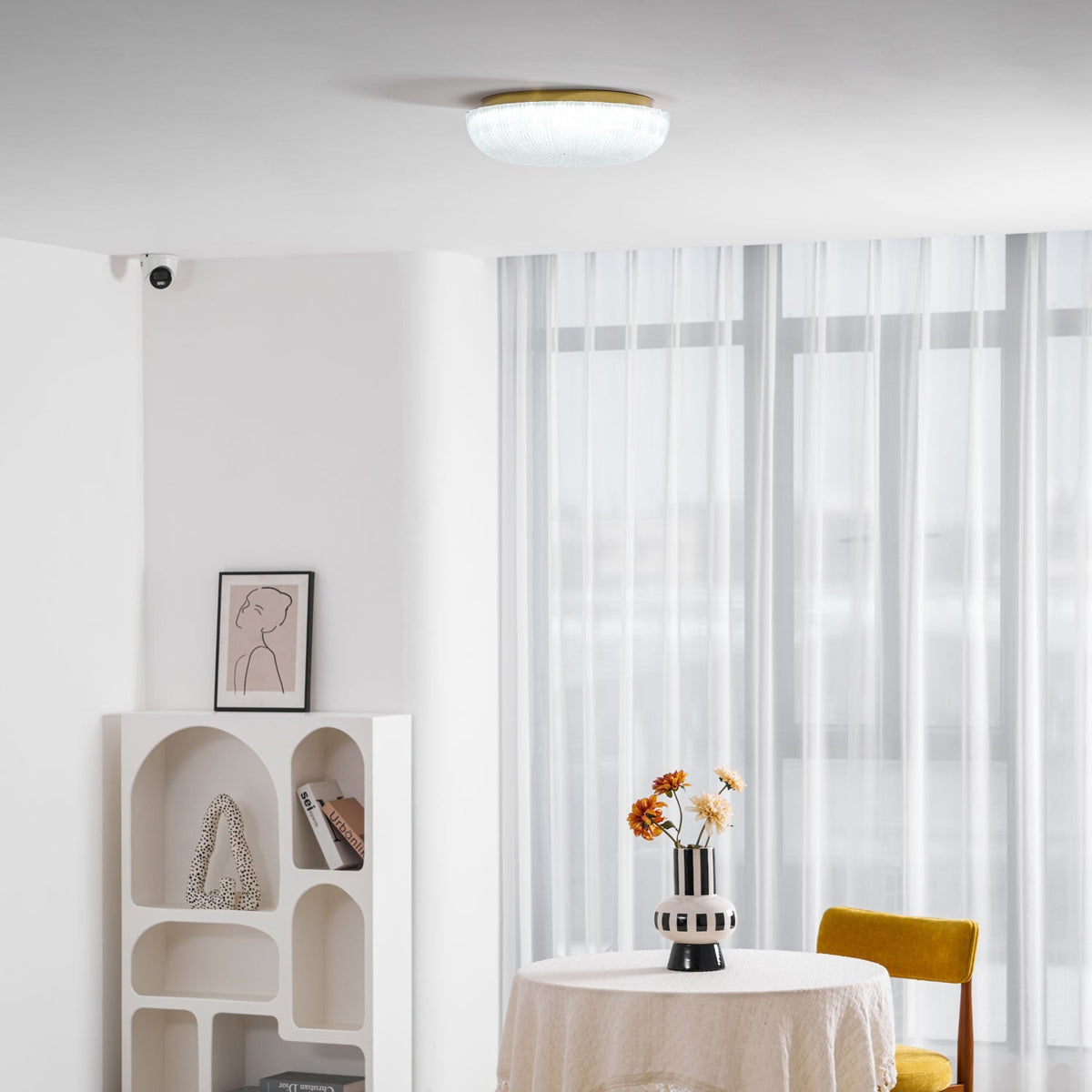 Enxia Ripple Glass Flush Mount Ceiling Light