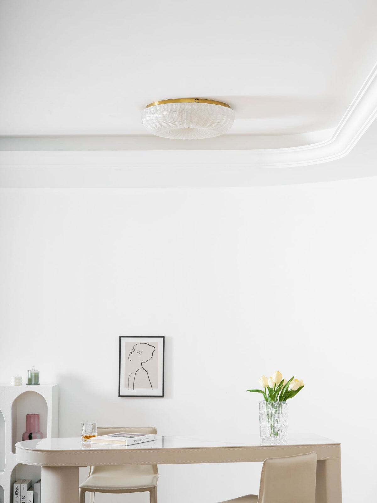 Enxia Ripple Glass Flush Mount Ceiling Light
