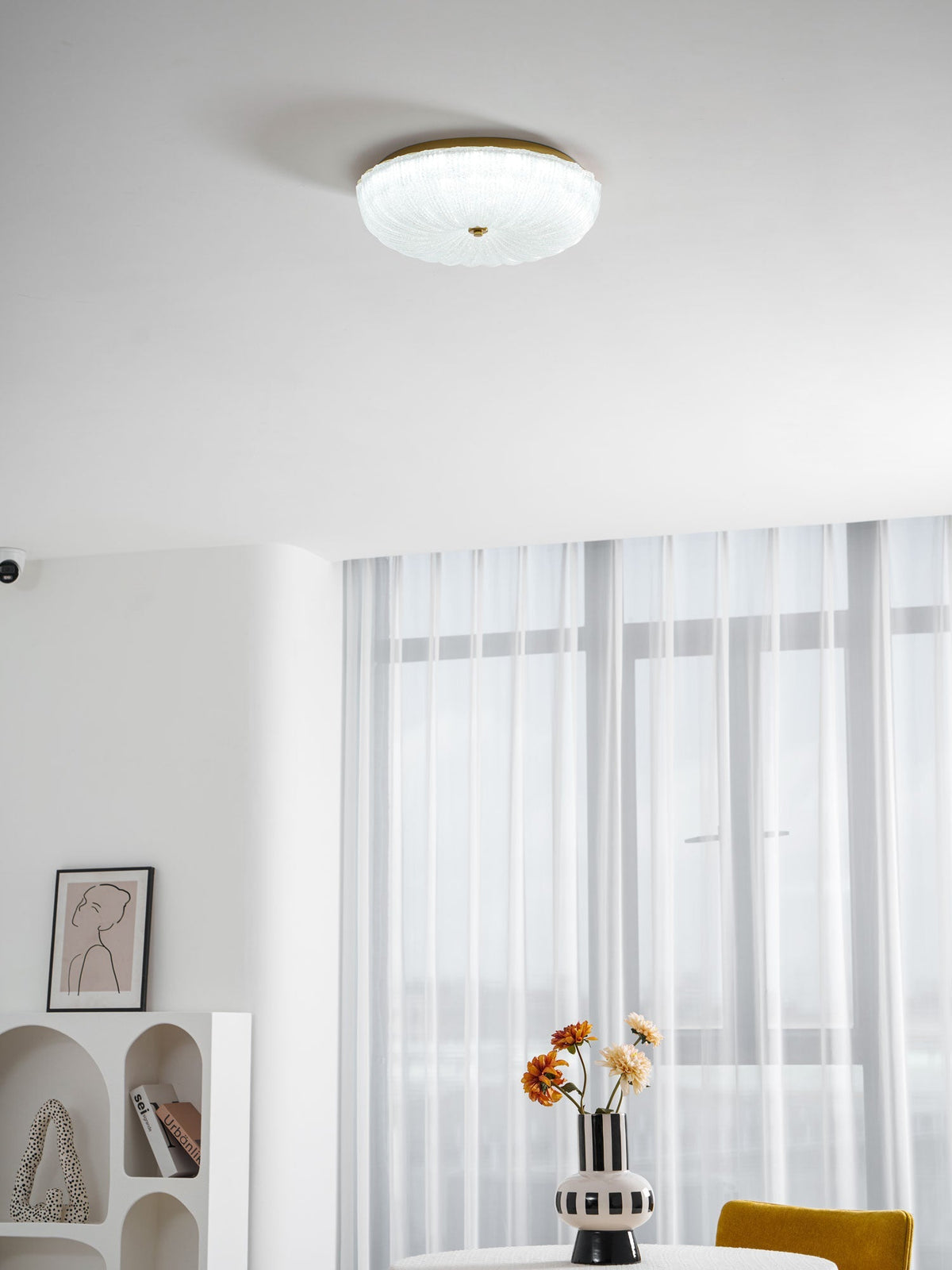 Enxia Ripple Glass Flush Mount Ceiling Light