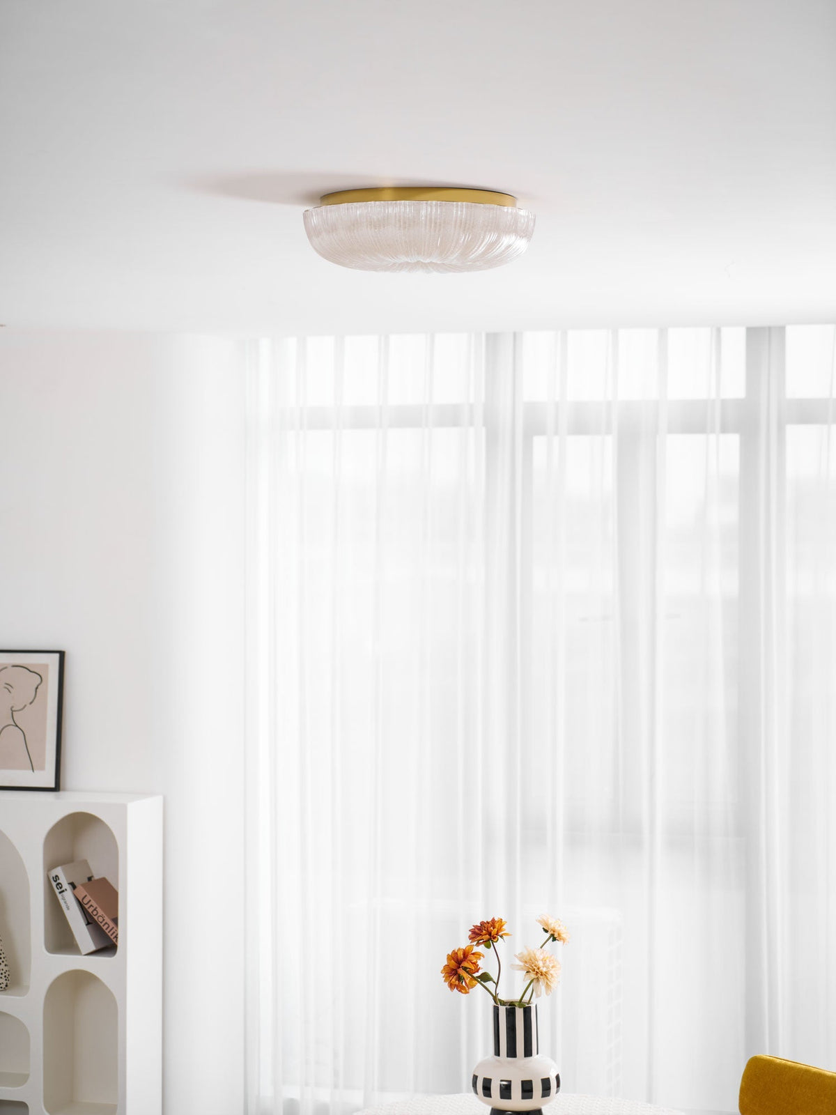 Enxia Ripple Glass Flush Mount Ceiling Light