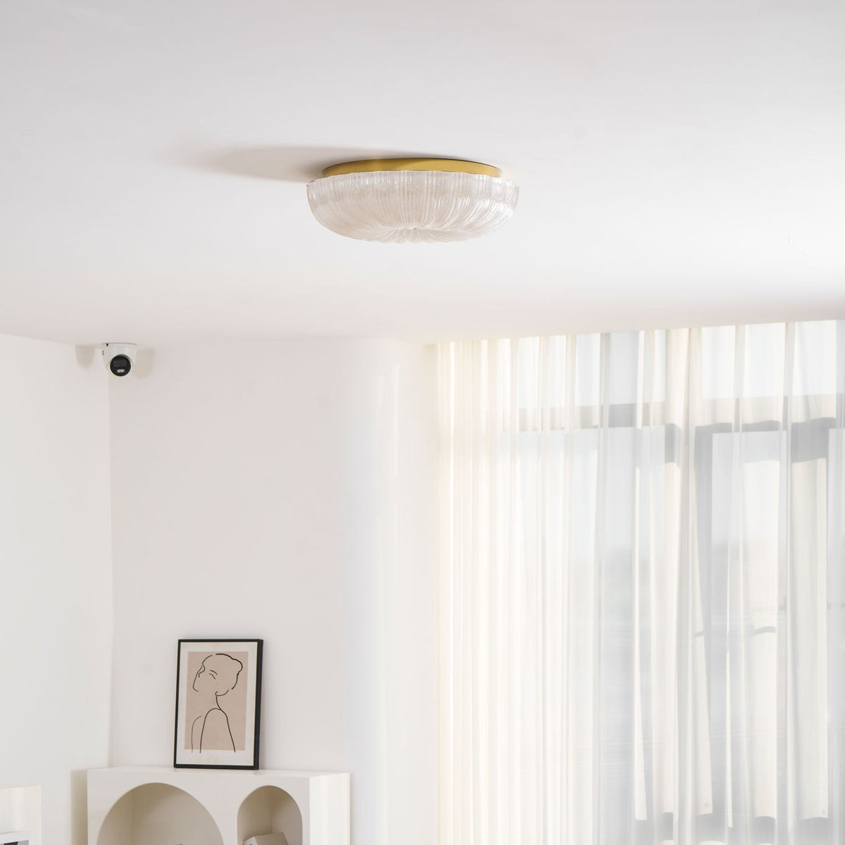 Enxia Ripple Glass Flush Mount Ceiling Light